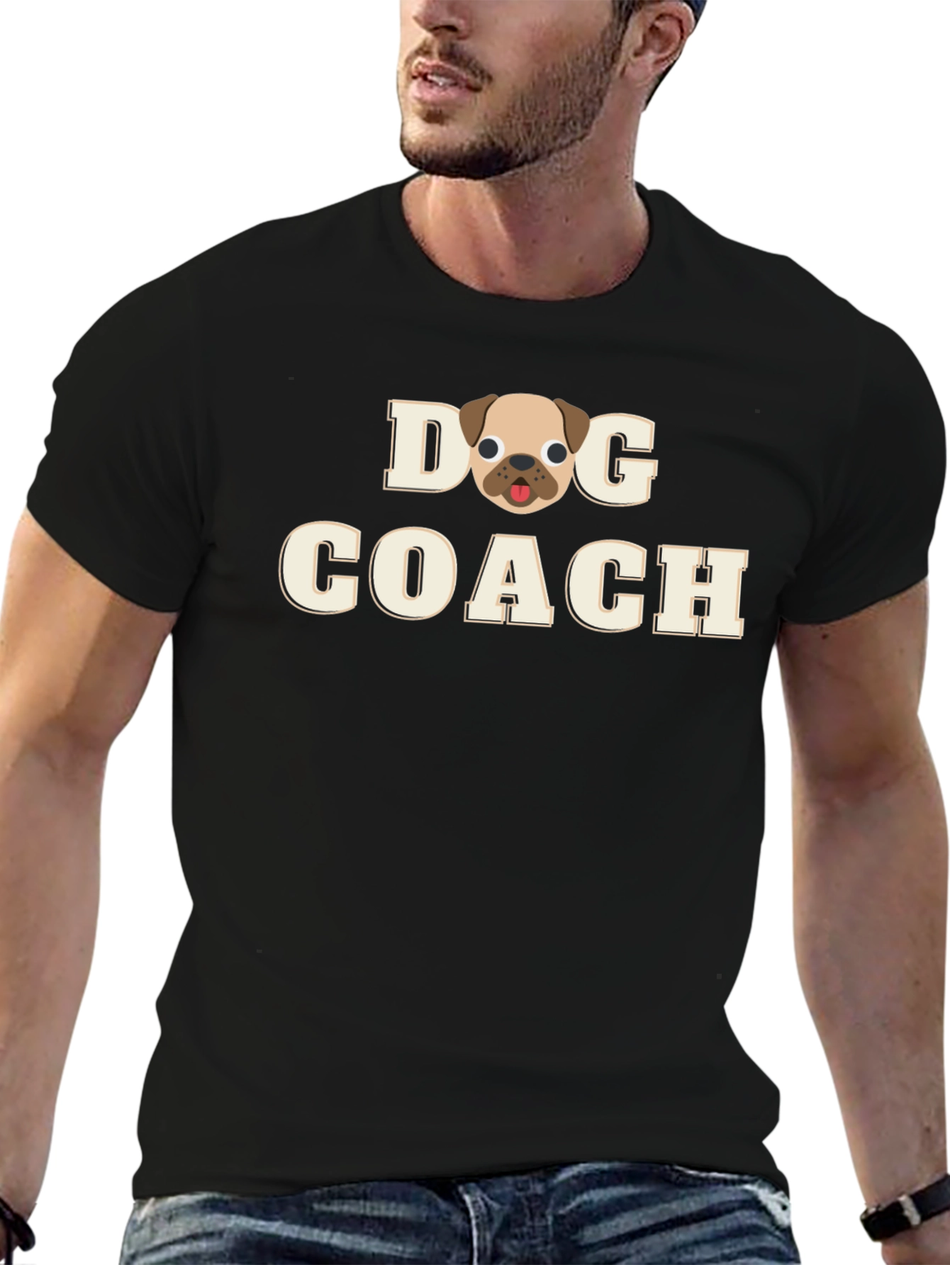 Dog Coach T-Shirt - Black Cotton Tee