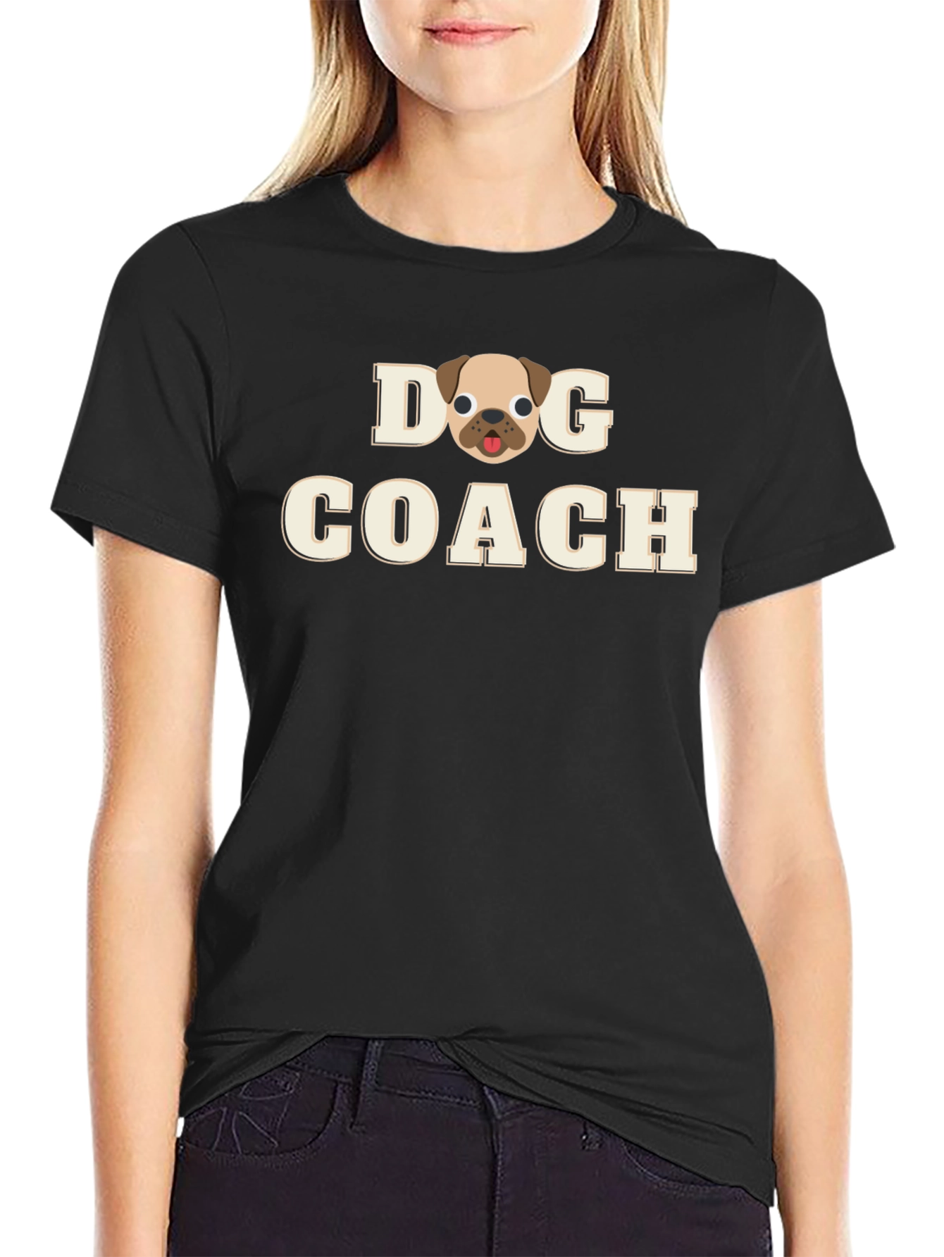 Dog Coach T-Shirt - Black Cotton Tee