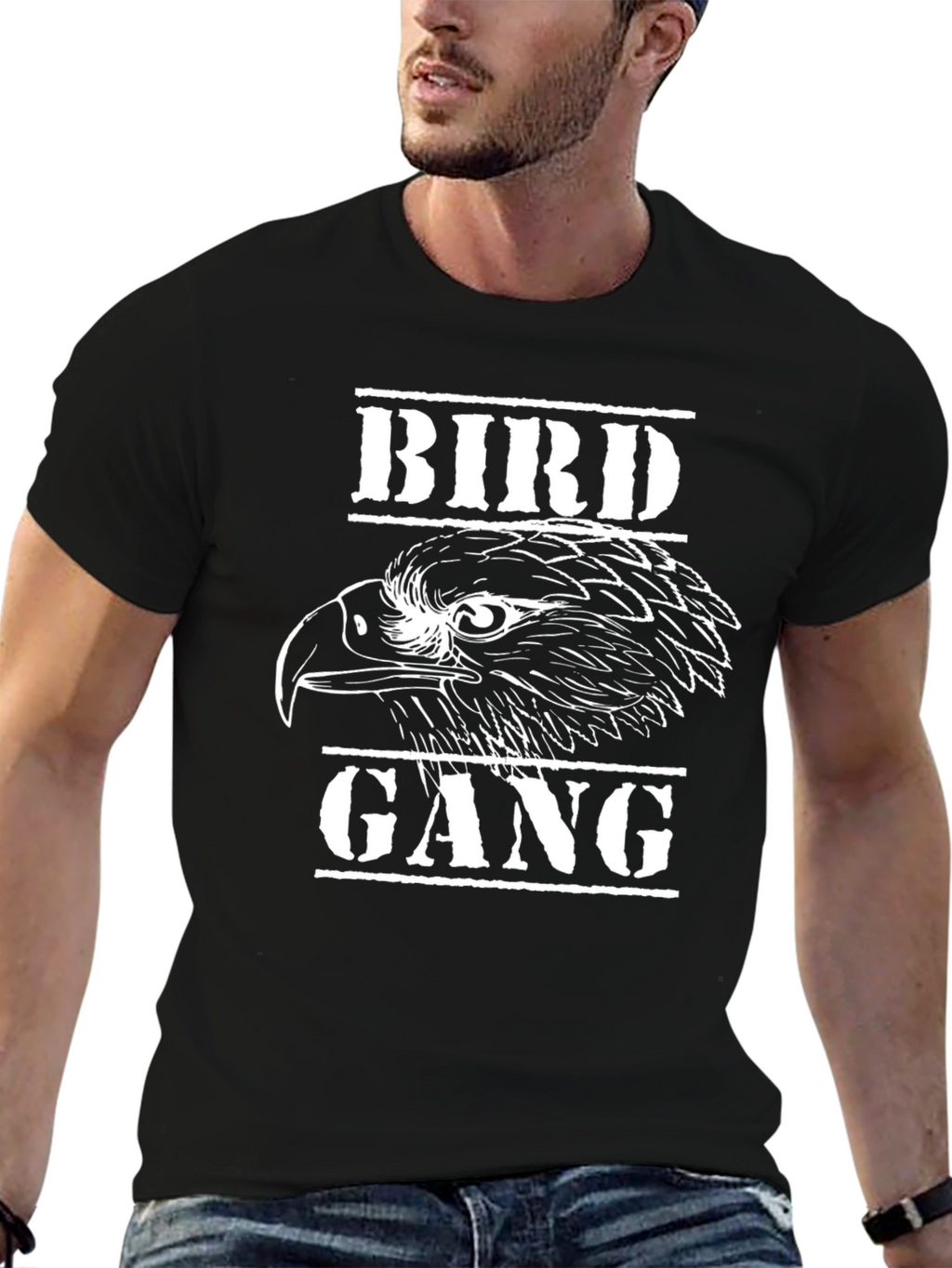 Bird Gang Graphic T-Shirt - Black Tee