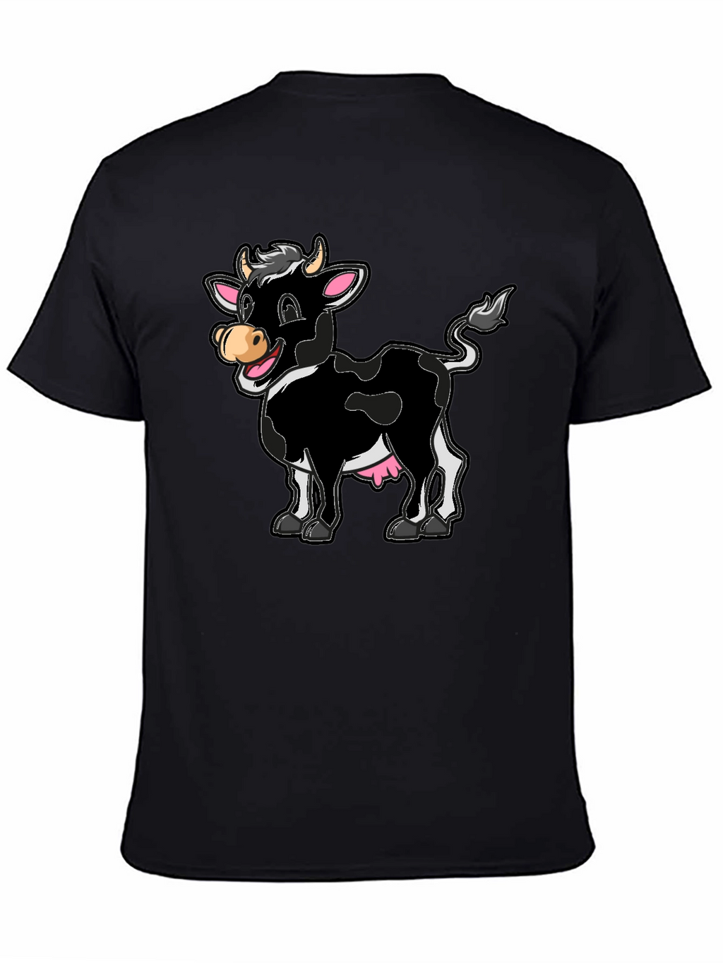 Funny Cartoon Cow Graphic Print T-Shirt