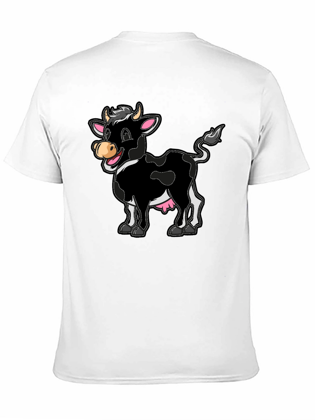 Funny Cartoon Cow Graphic Print T-Shirt