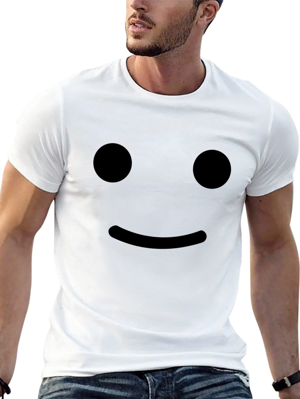 Smiley Face Black T-Shirt - Casual Comfort
