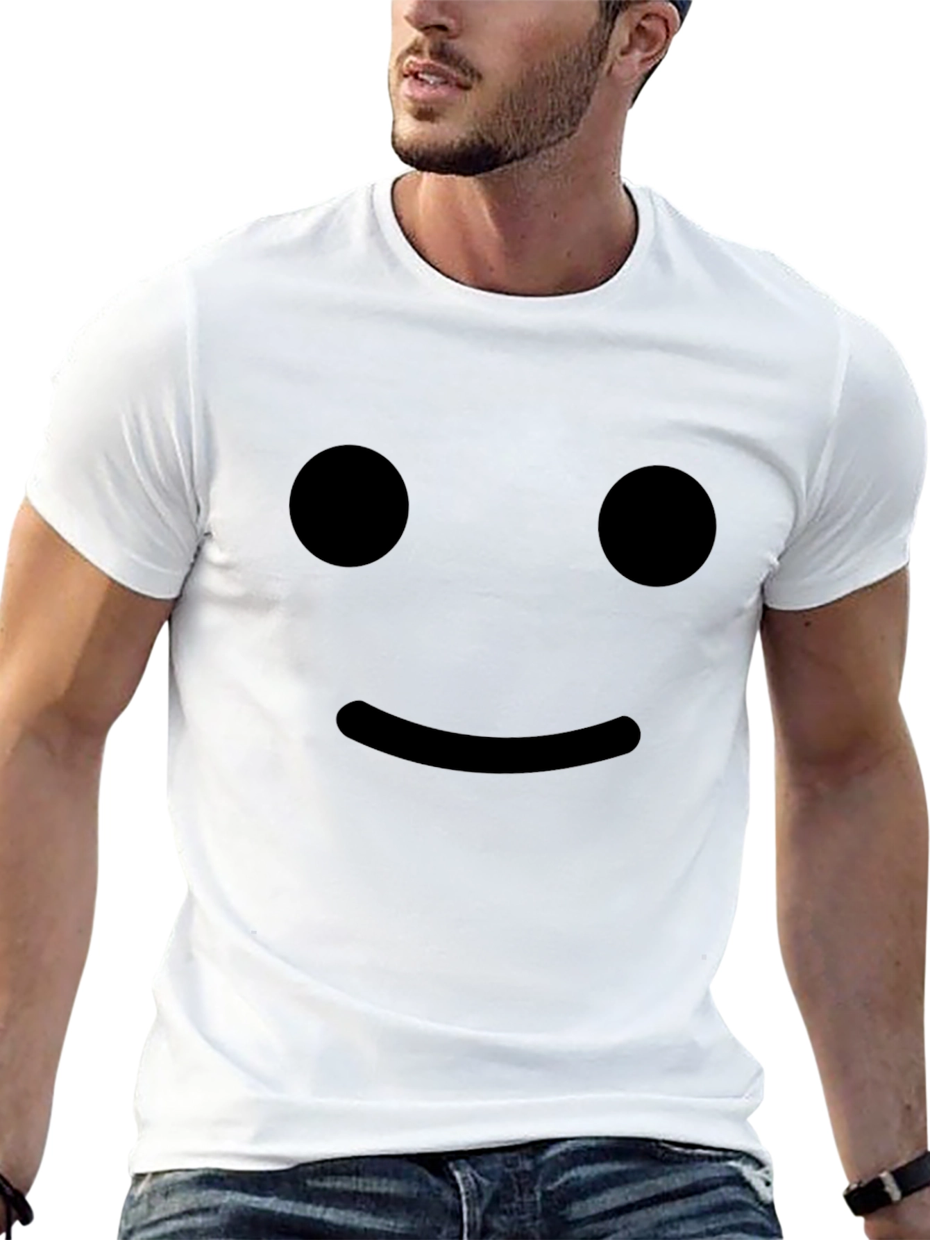 Smiley Face Black T-Shirt - Casual Comfort