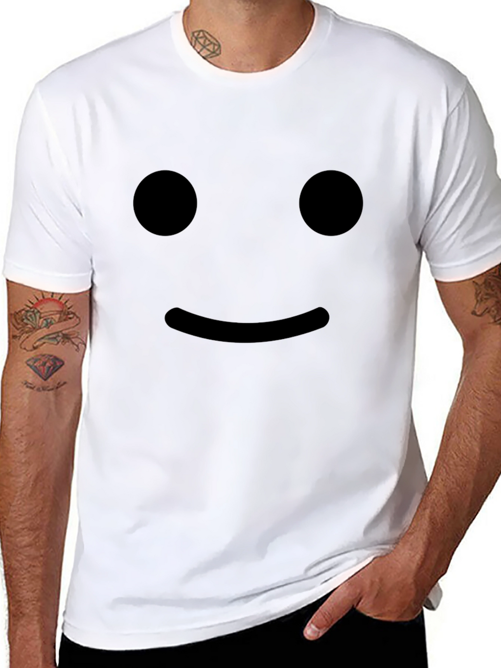 Smiley Face Black T-Shirt - Casual Comfort