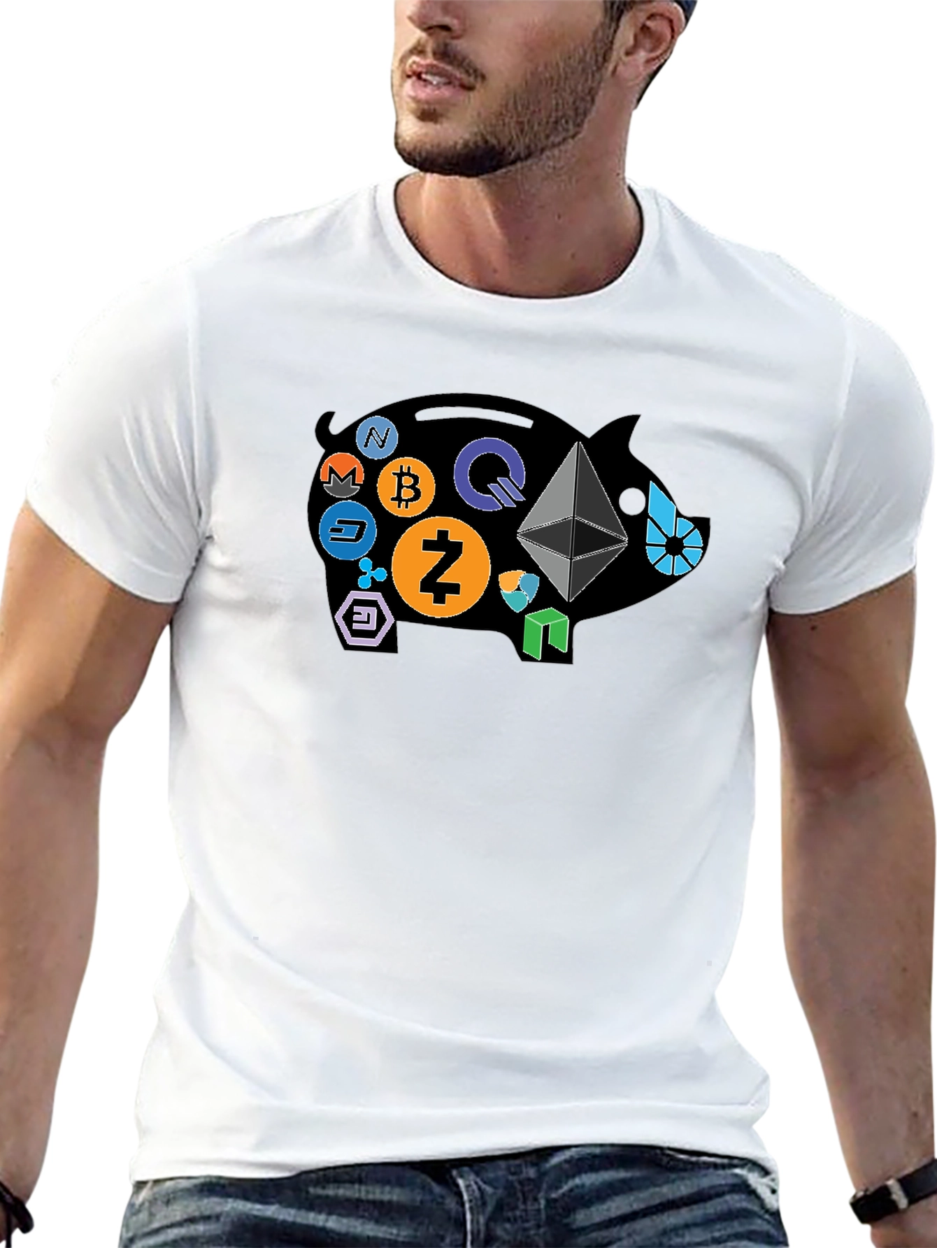 Crypto Piggy Bank Black T-Shirt