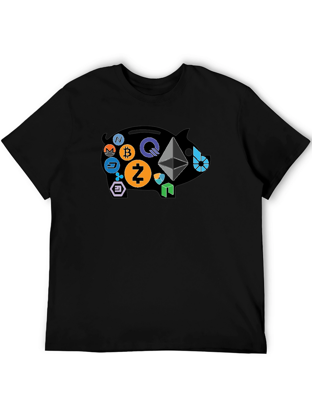 Crypto Piggy Bank Black T-Shirt