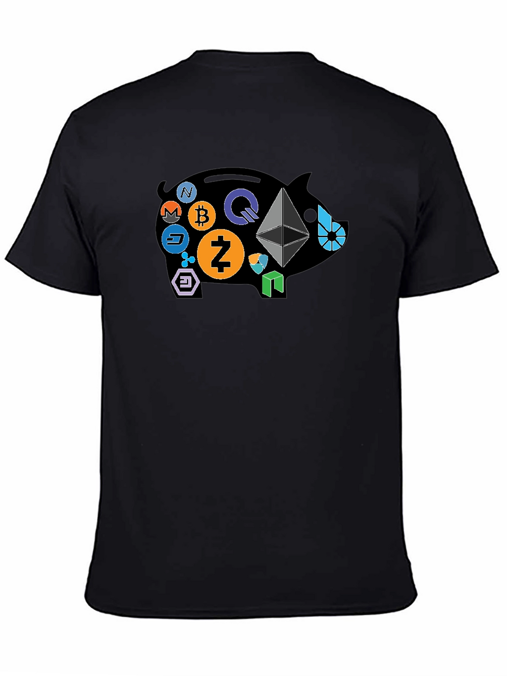 Crypto Piggy Bank Black T-Shirt
