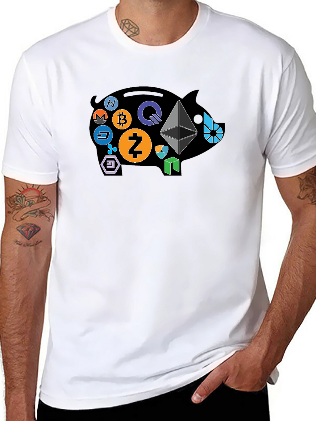 Crypto Piggy Bank Black T-Shirt