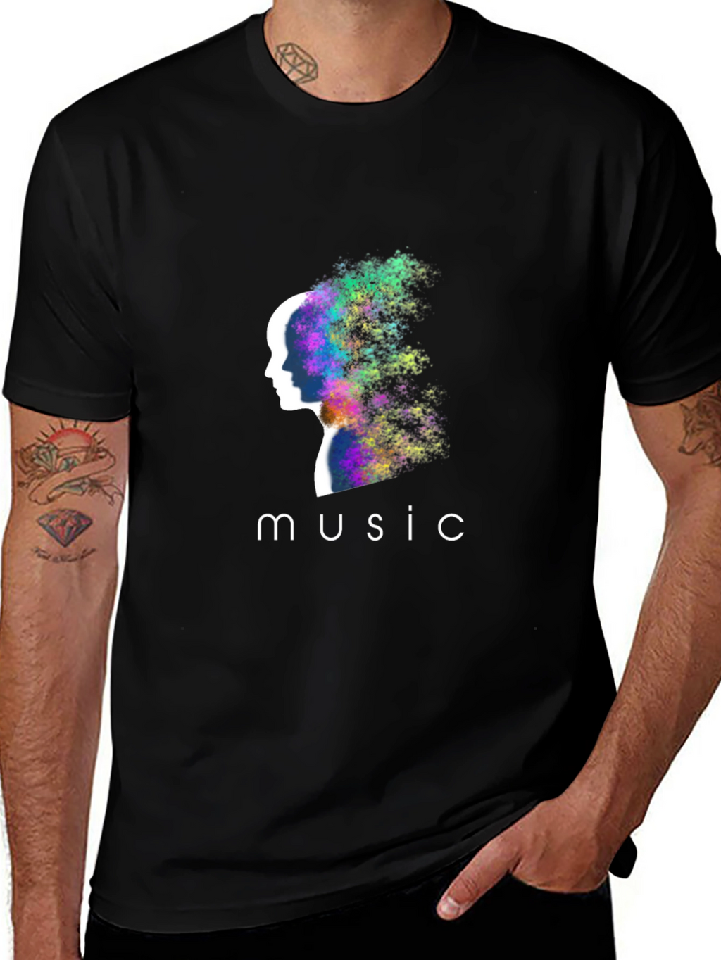 Music Mind Black T-Shirt - Artistic Design
