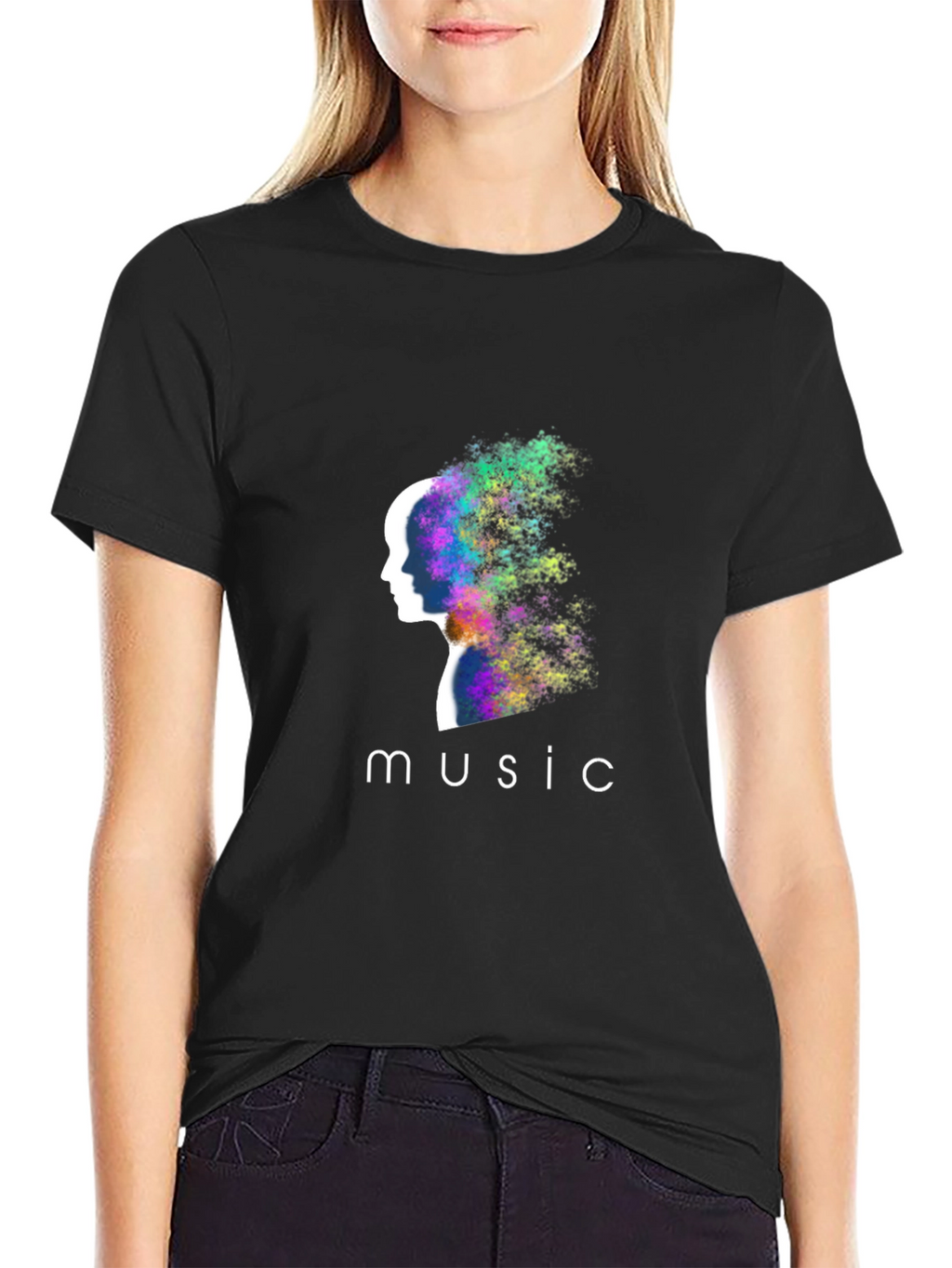 Music Mind Black T-Shirt - Artistic Design