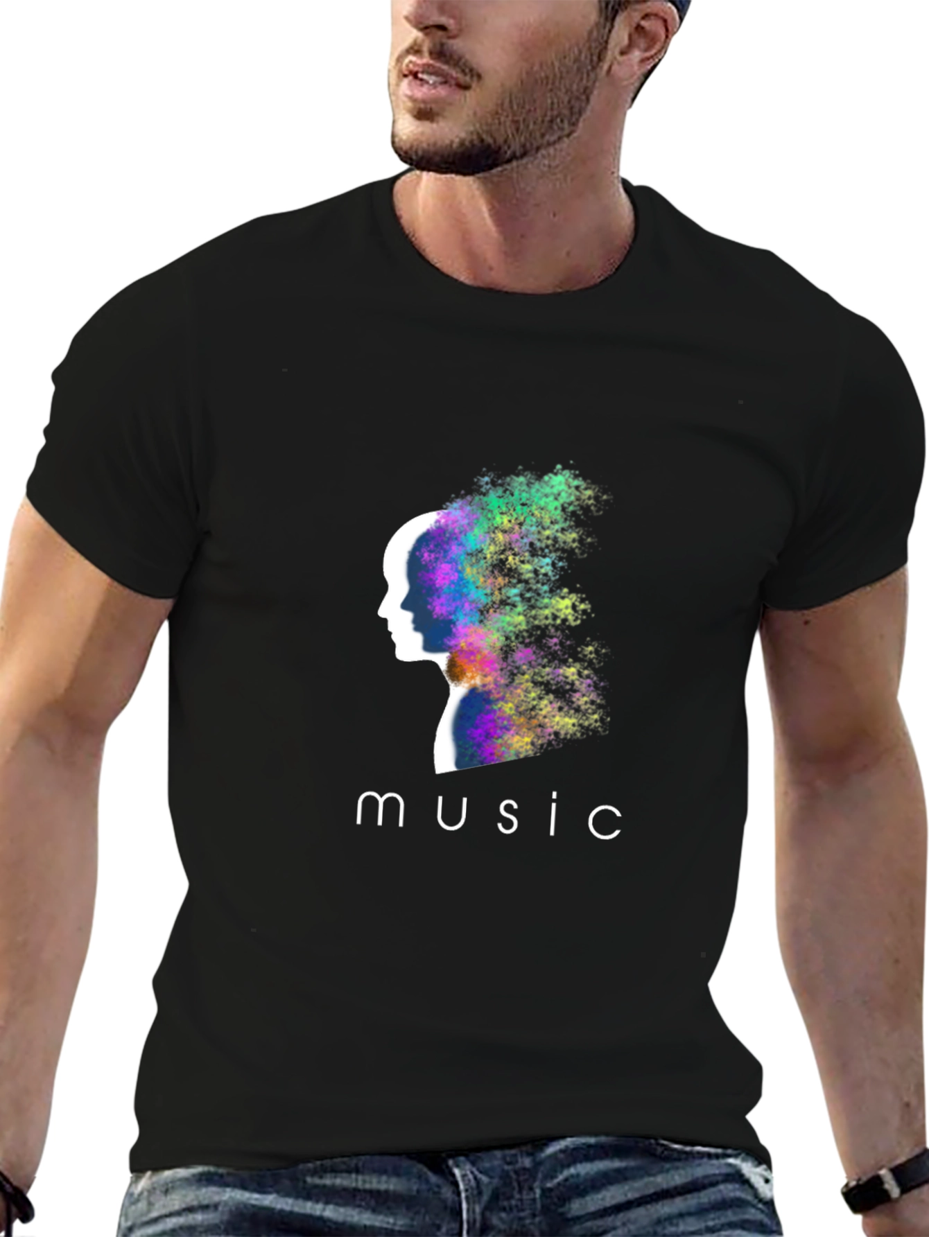 Music Mind Black T-Shirt - Artistic Design