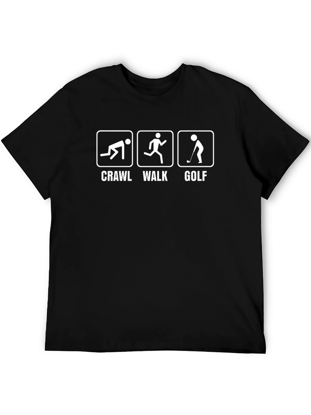Crawl Walk Golf Black Graphic Tee