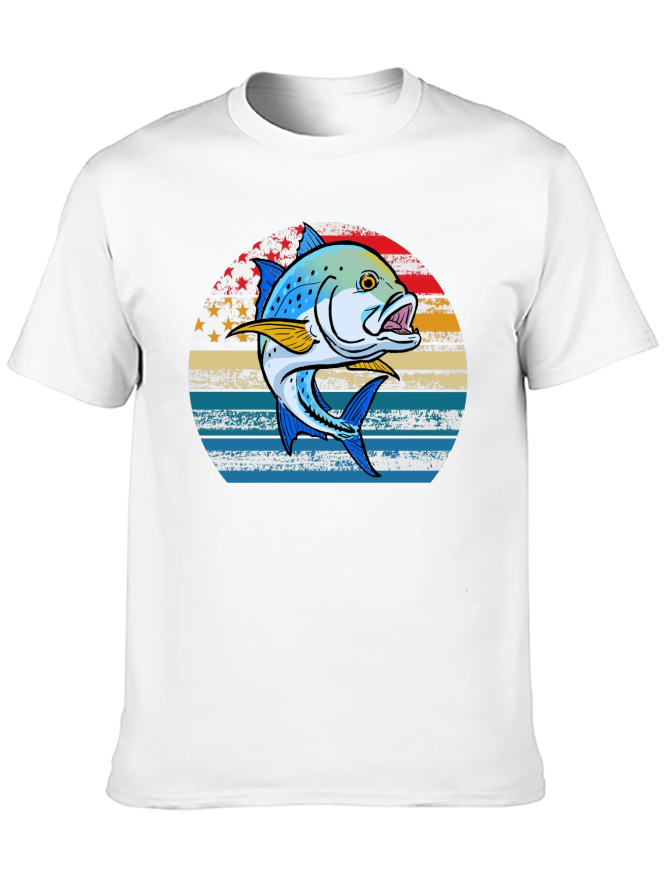 Fishing T-Shirt: Patriotic Fish Graphic Tee