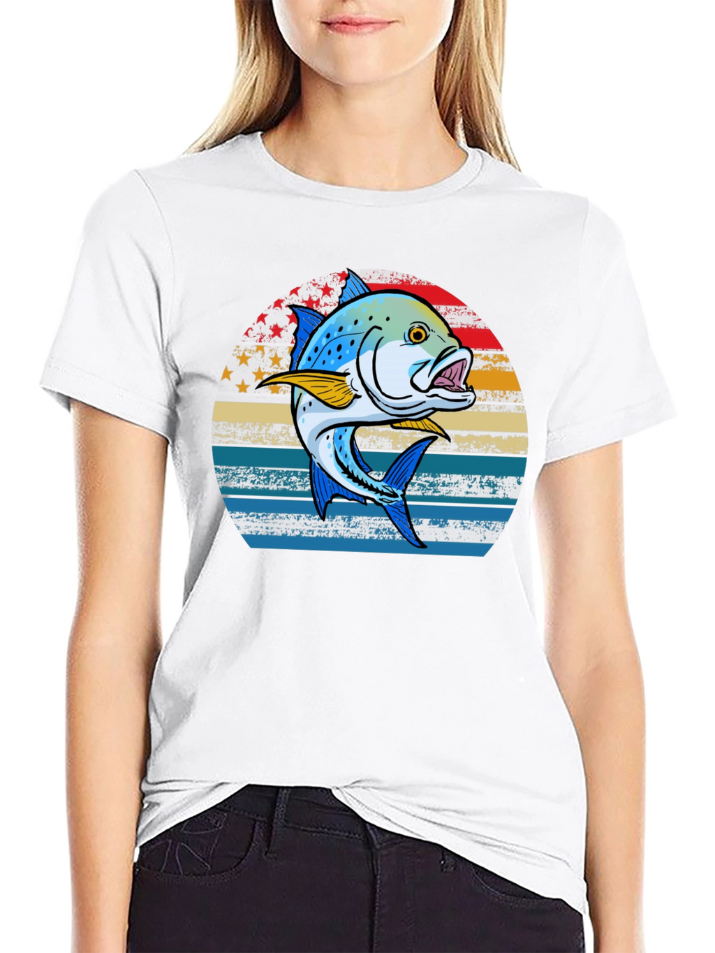 Fishing T-Shirt: Patriotic Fish Graphic Tee