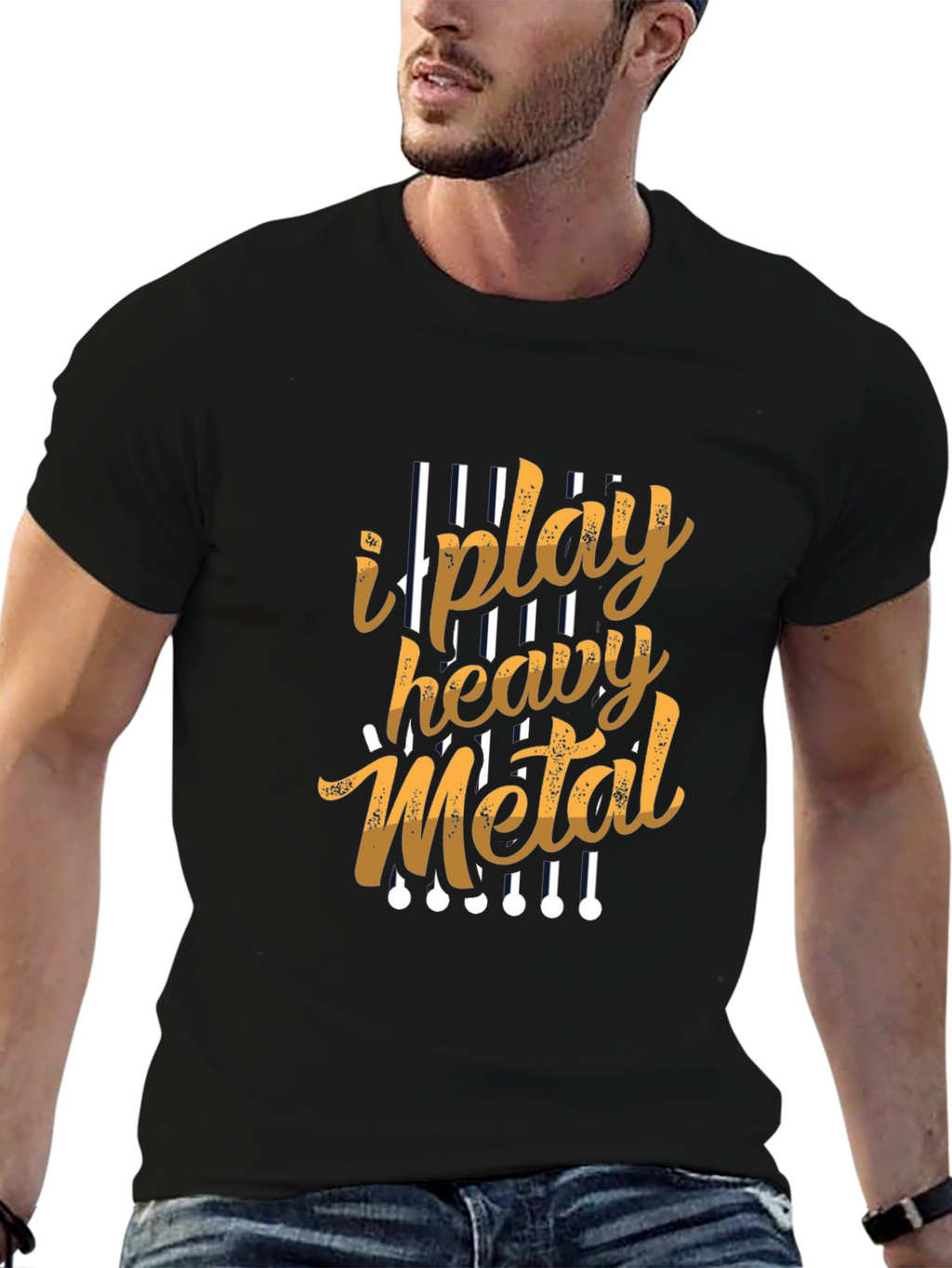 I Play Heavy Metal Graphic Tee - Black