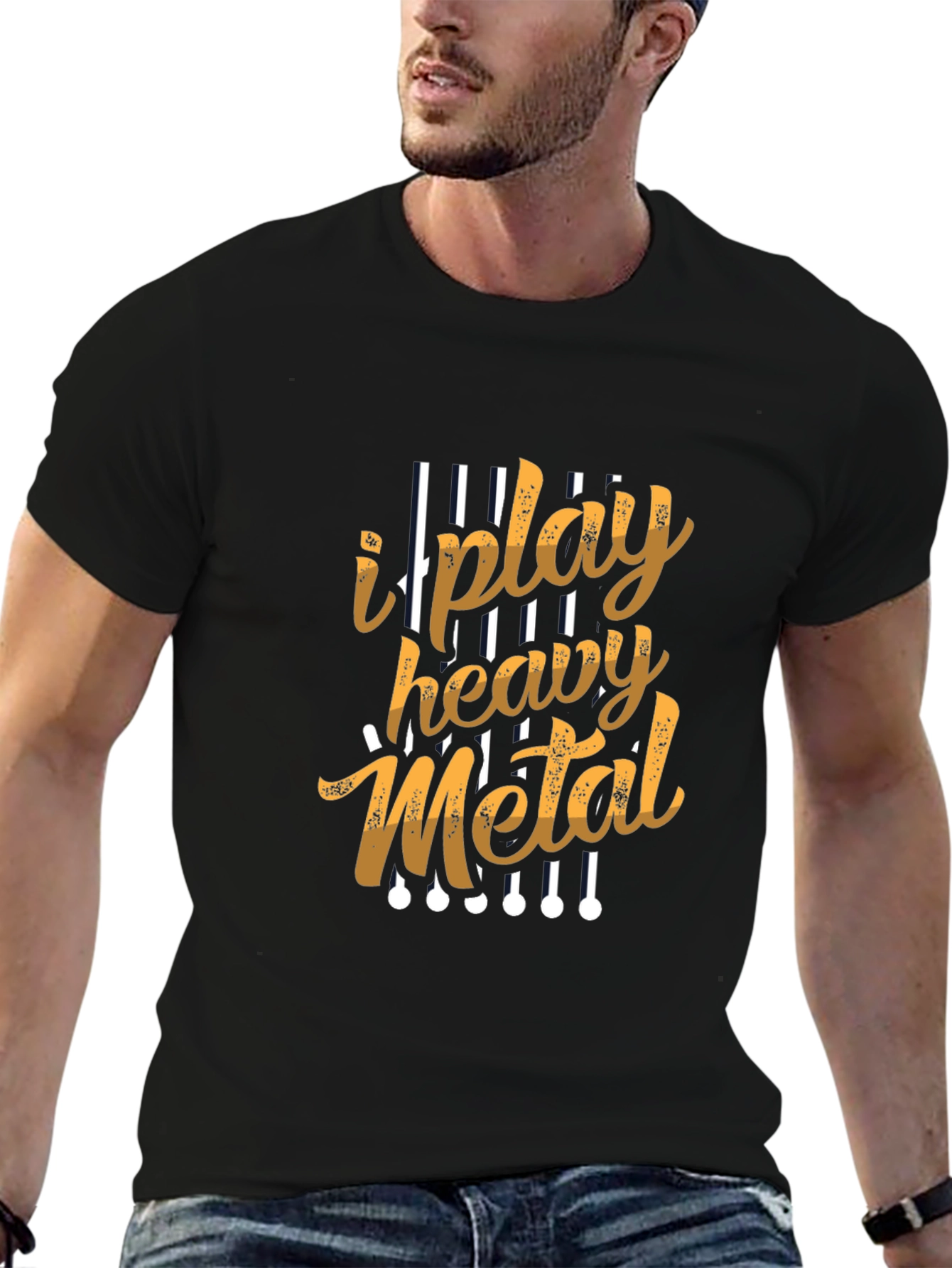 I Play Heavy Metal Graphic Tee - Black