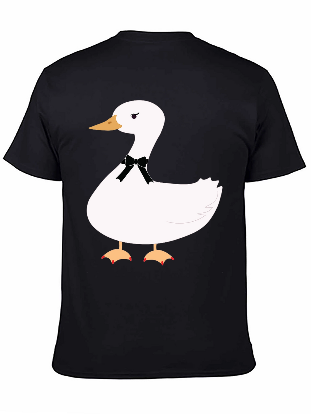 Funny Goose Bowtie T-Shirt - Casual Black Tee