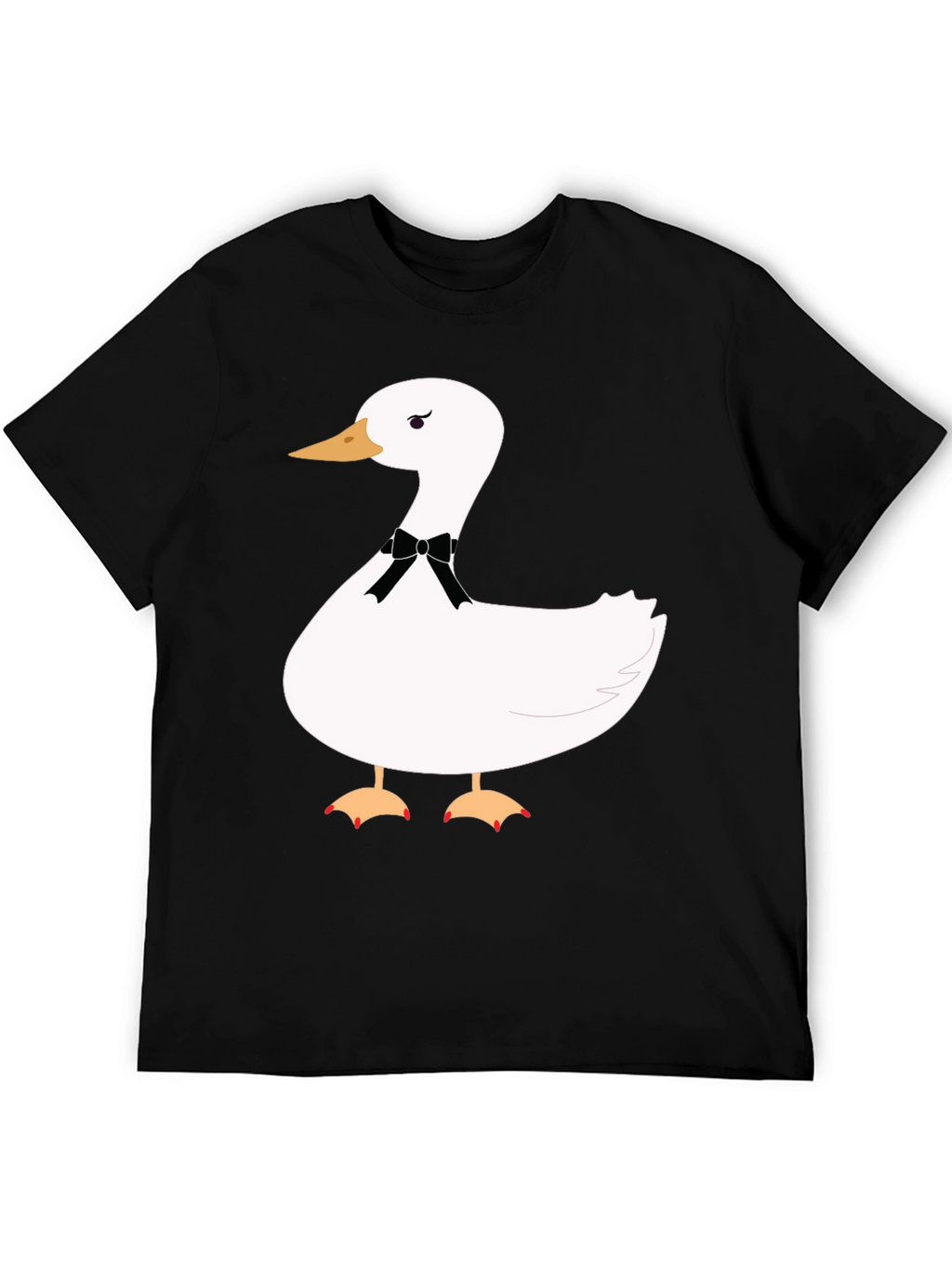 Funny Goose Bowtie T-Shirt - Casual Black Tee