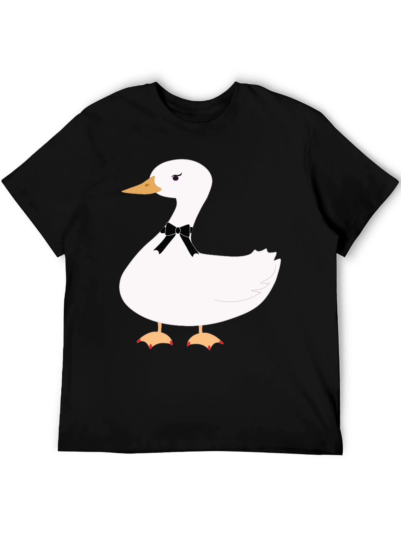 Funny Goose Bowtie T-Shirt - Casual Black Tee