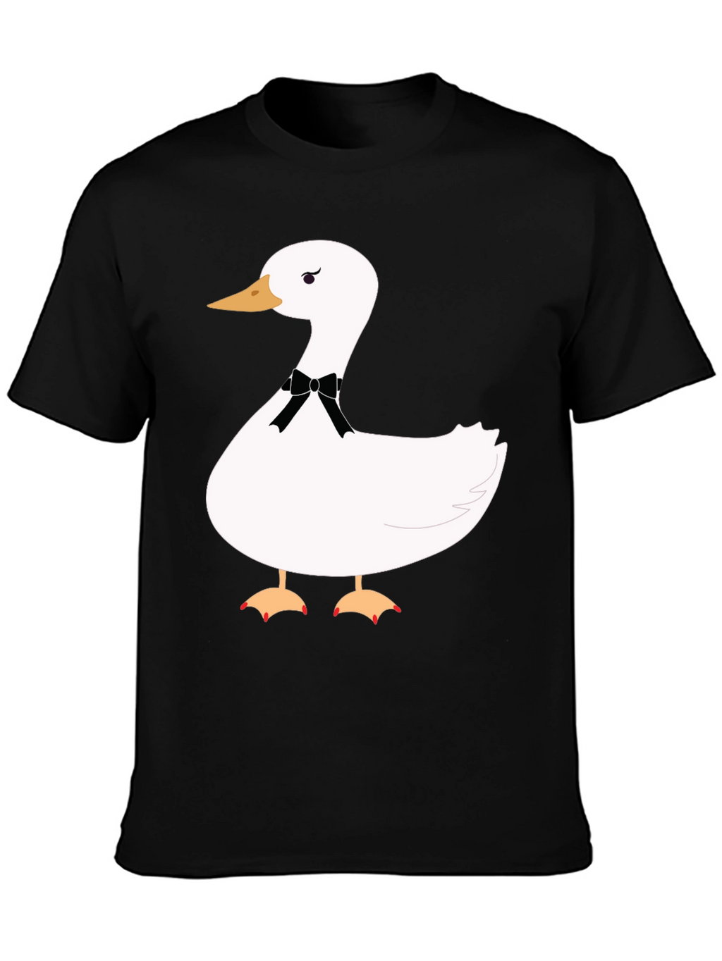 Funny Goose Bowtie T-Shirt - Casual Black Tee