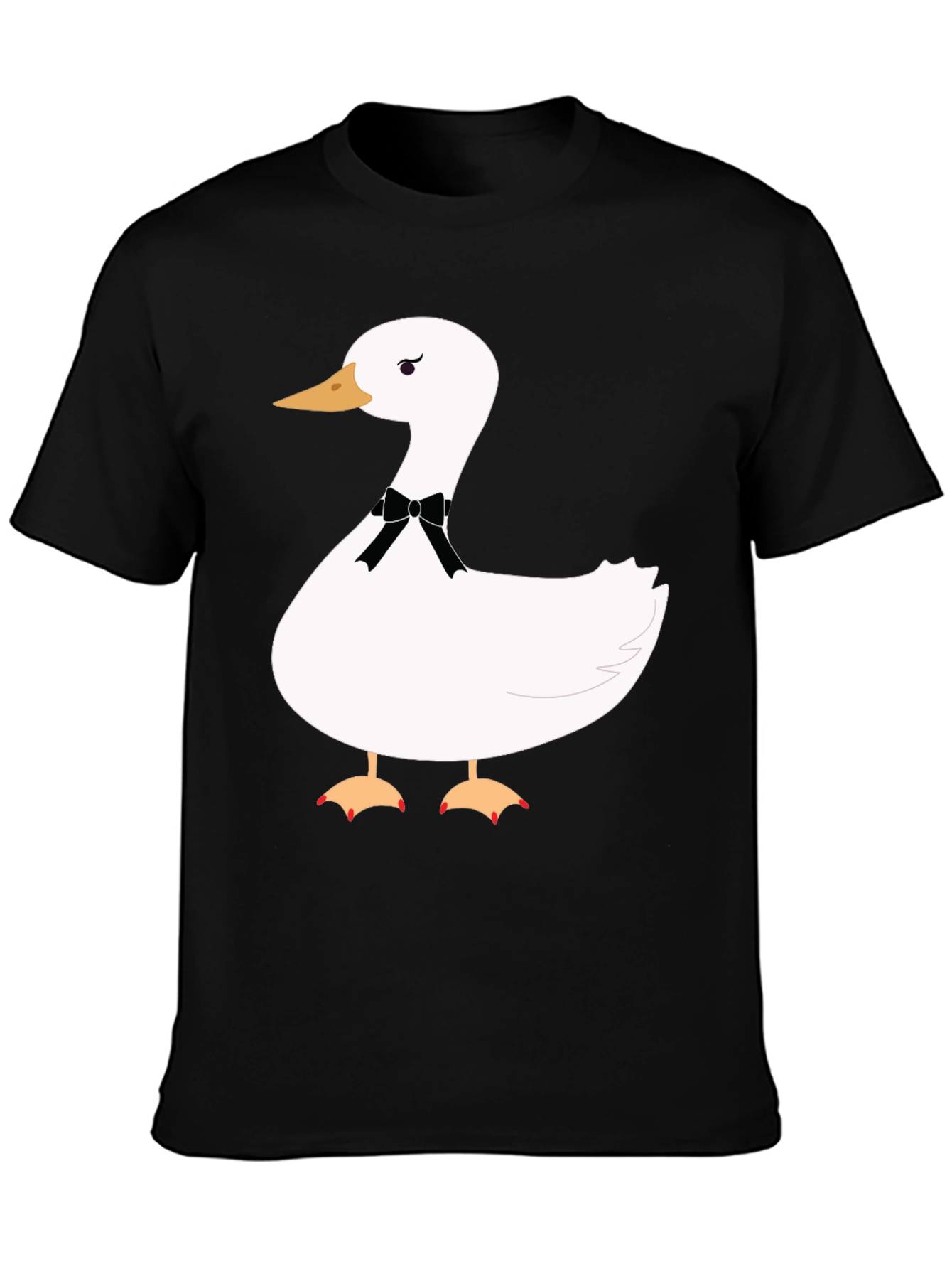 Funny Goose Bowtie T-Shirt - Casual Black Tee