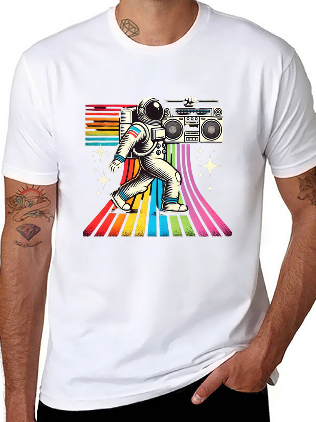 Retro Astronaut Boombox T-Shirt