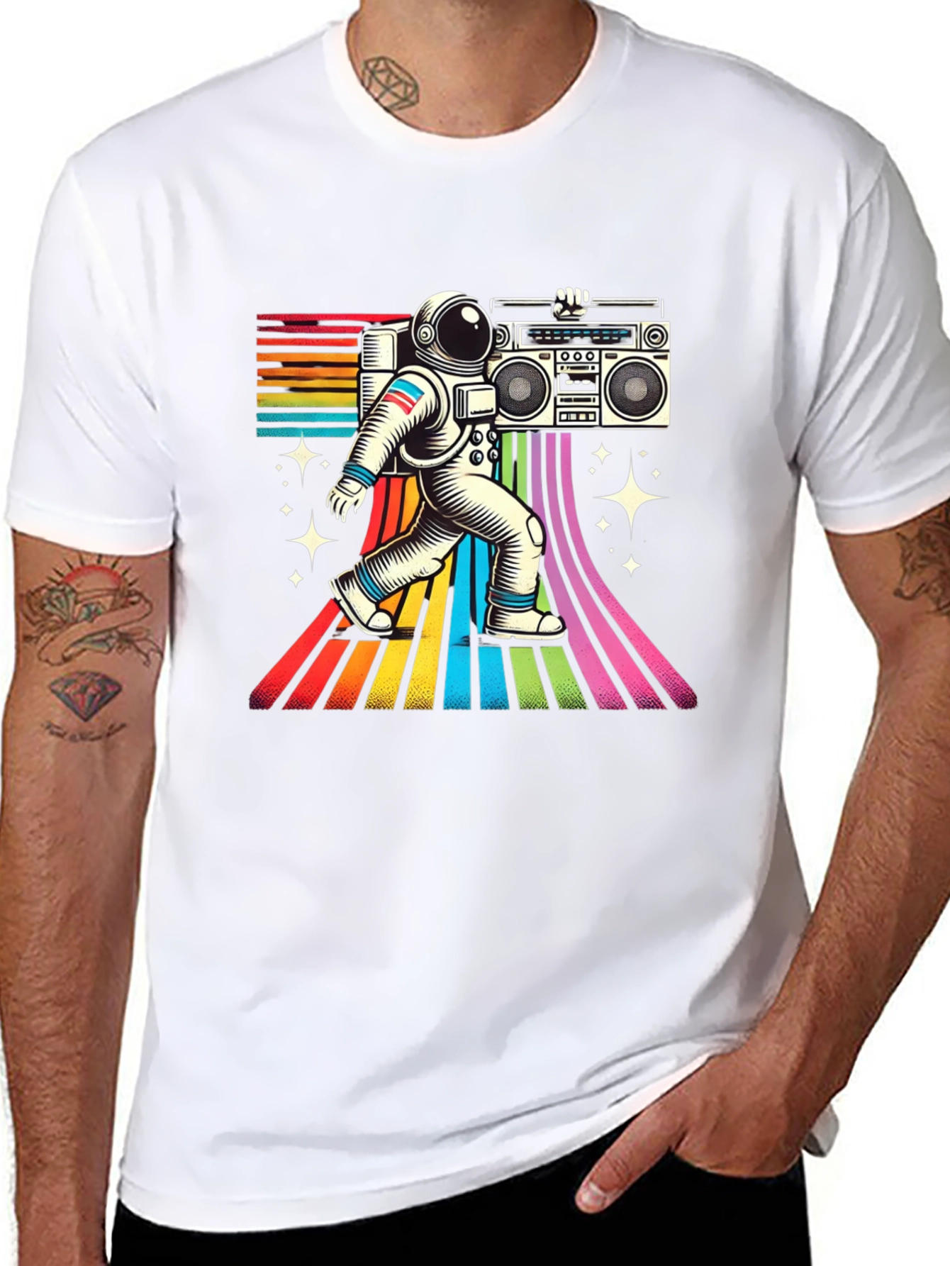 Retro Astronaut Boombox T-Shirt