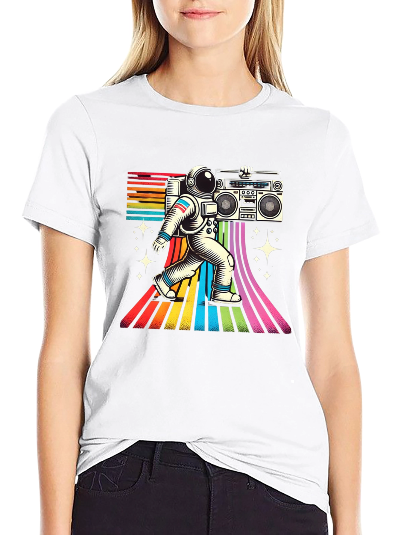 Retro Astronaut Boombox T-Shirt