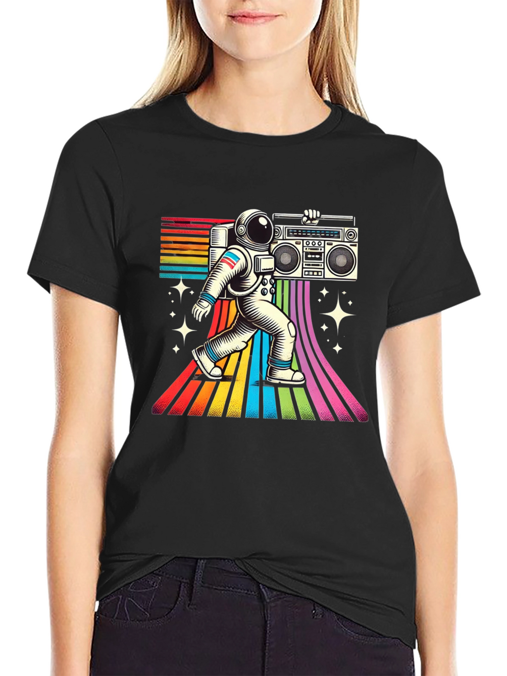 Retro Astronaut Boombox T-Shirt