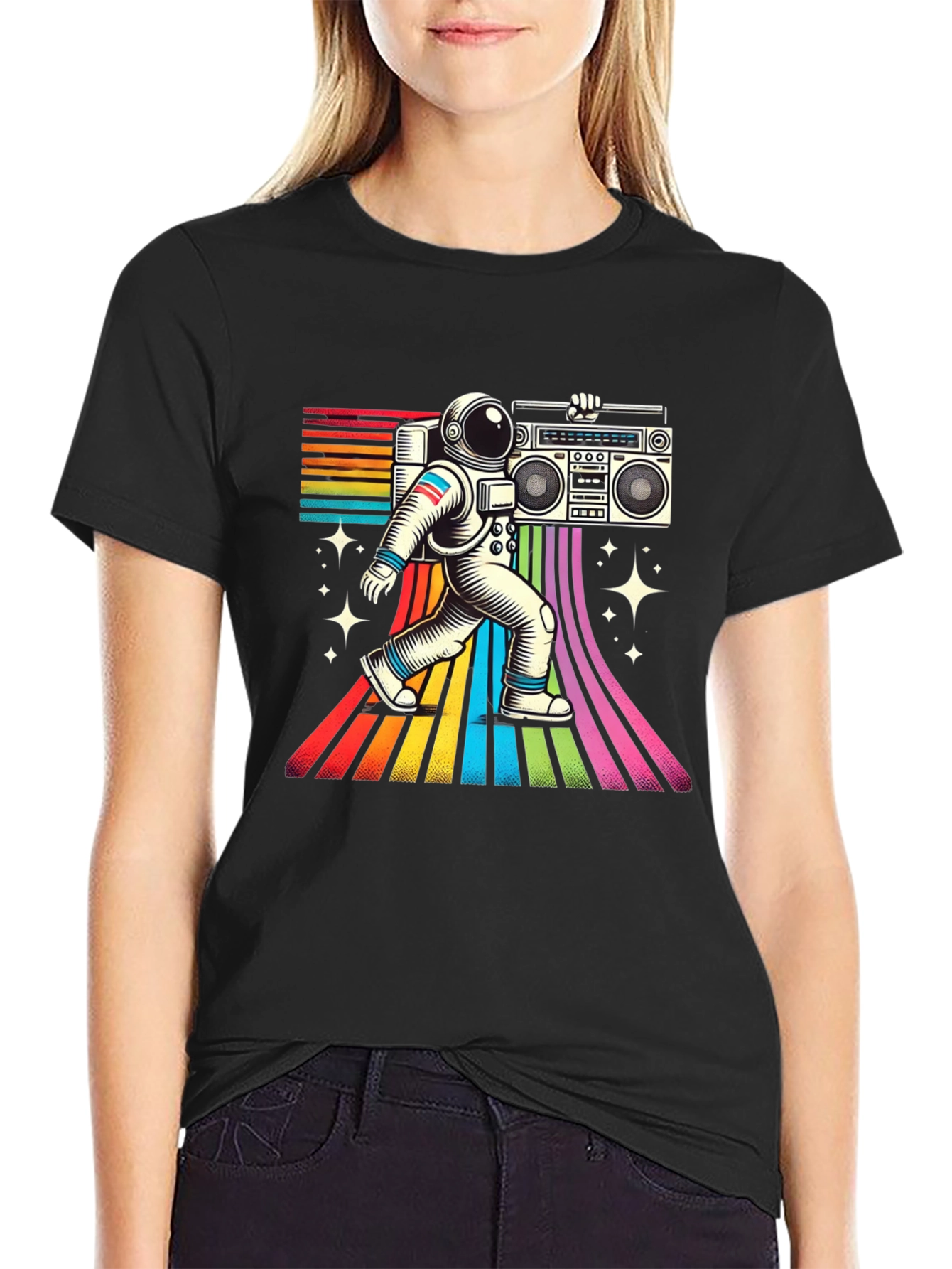 Retro Astronaut Boombox T-Shirt