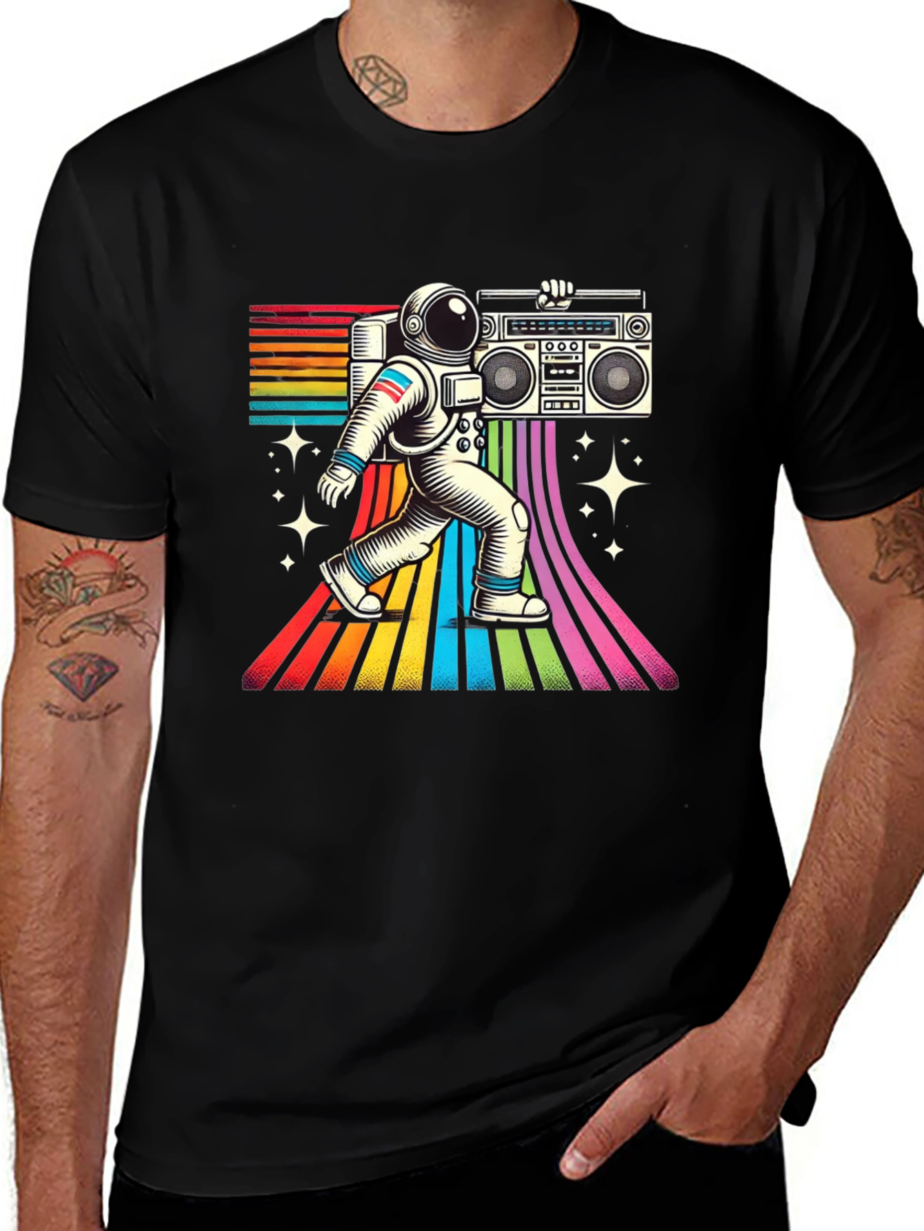 Retro Astronaut Boombox T-Shirt