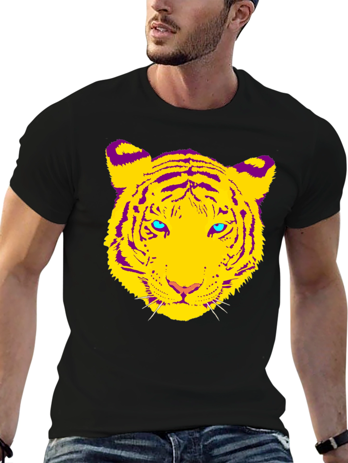 Tiger Graphic Black Tee