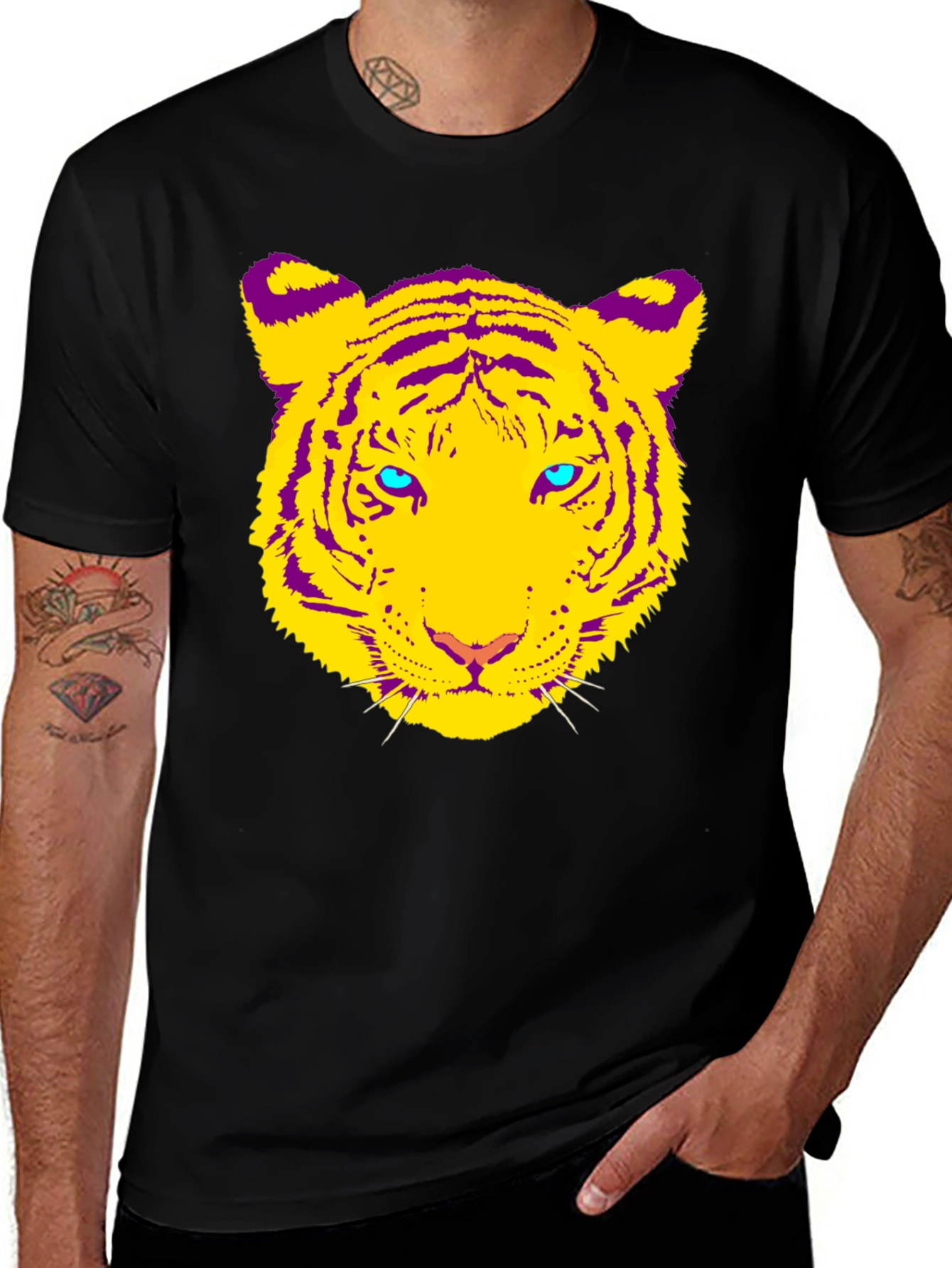 Tiger Graphic Black Tee