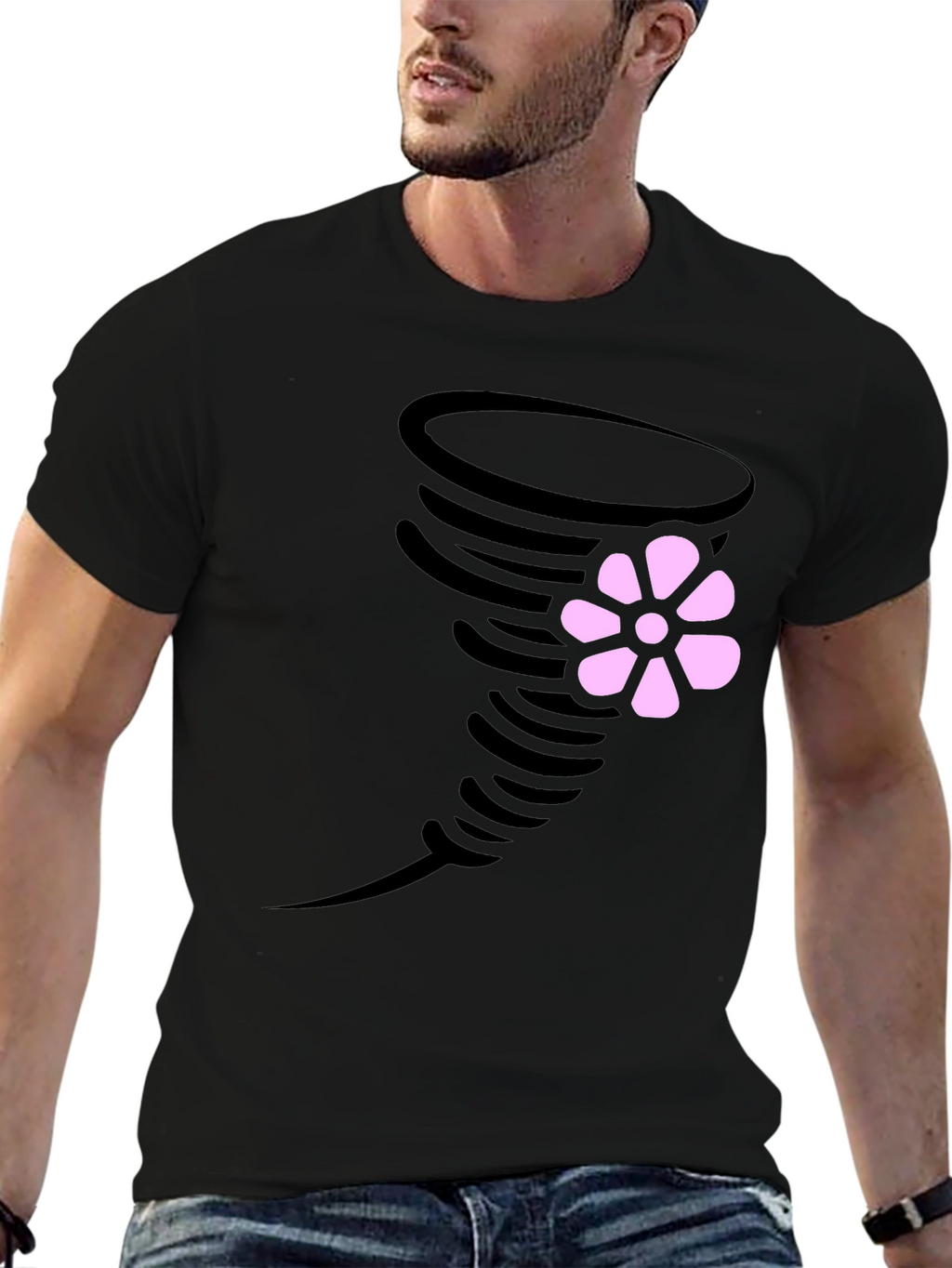 Tornado Flower Graphic T-Shirt - Casual Wear