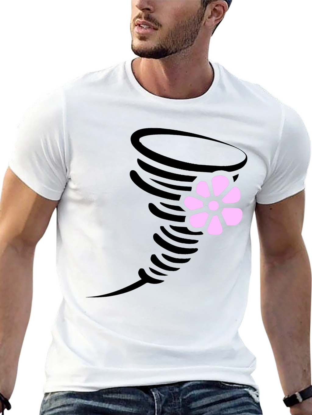 Tornado Flower Graphic T-Shirt - Casual Wear