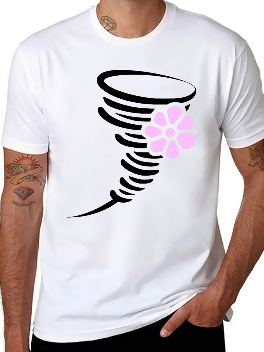 Tornado Flower Graphic T-Shirt - Casual Wear