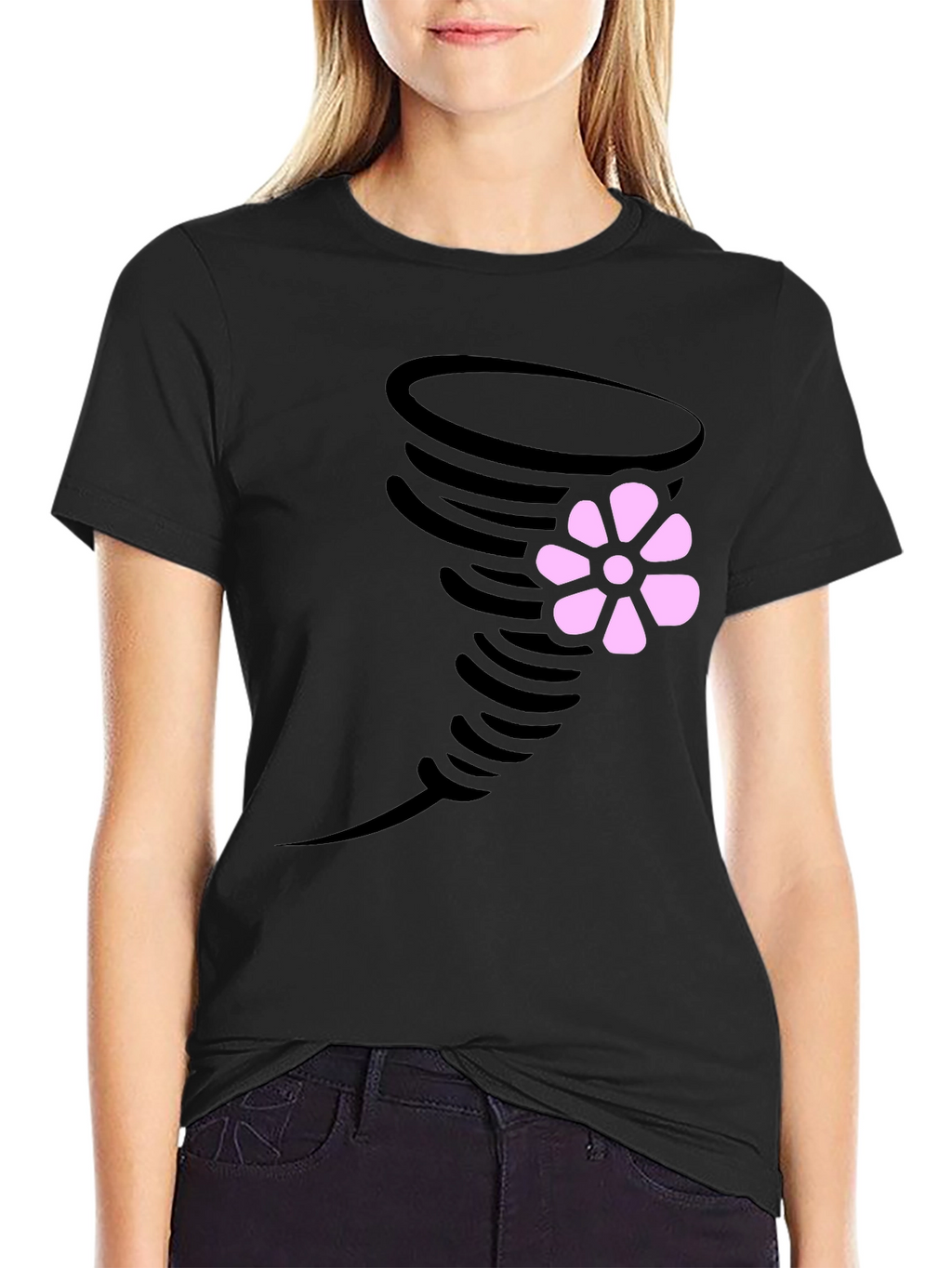 Tornado Flower Graphic T-Shirt - Casual Wear