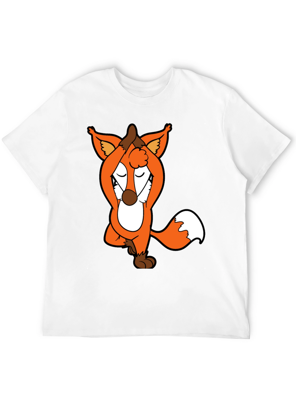 Yoga Fox Graphic Tee - Meditating Cartoon T-Shirt
