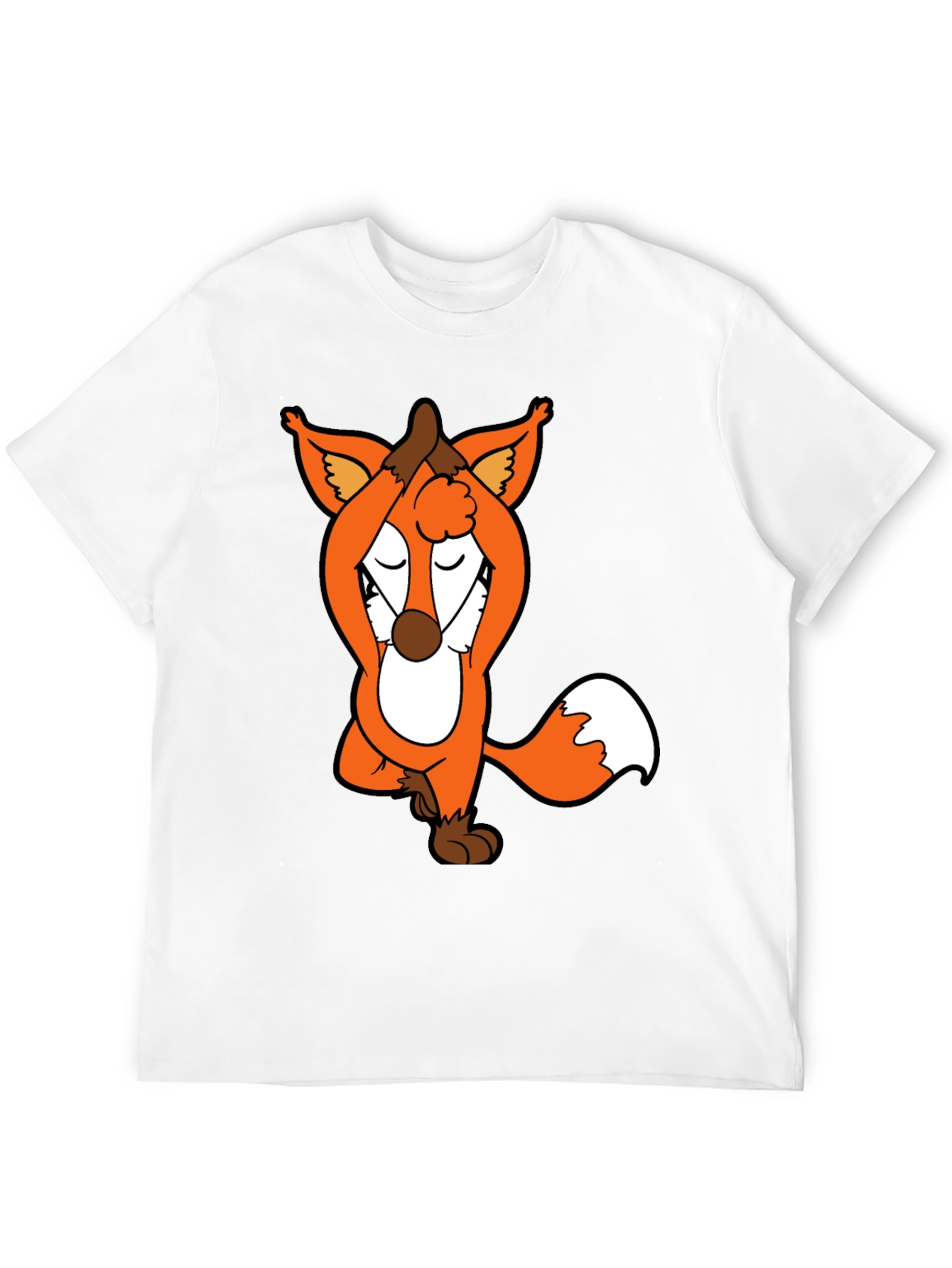 Yoga Fox Graphic Tee - Meditating Cartoon T-Shirt