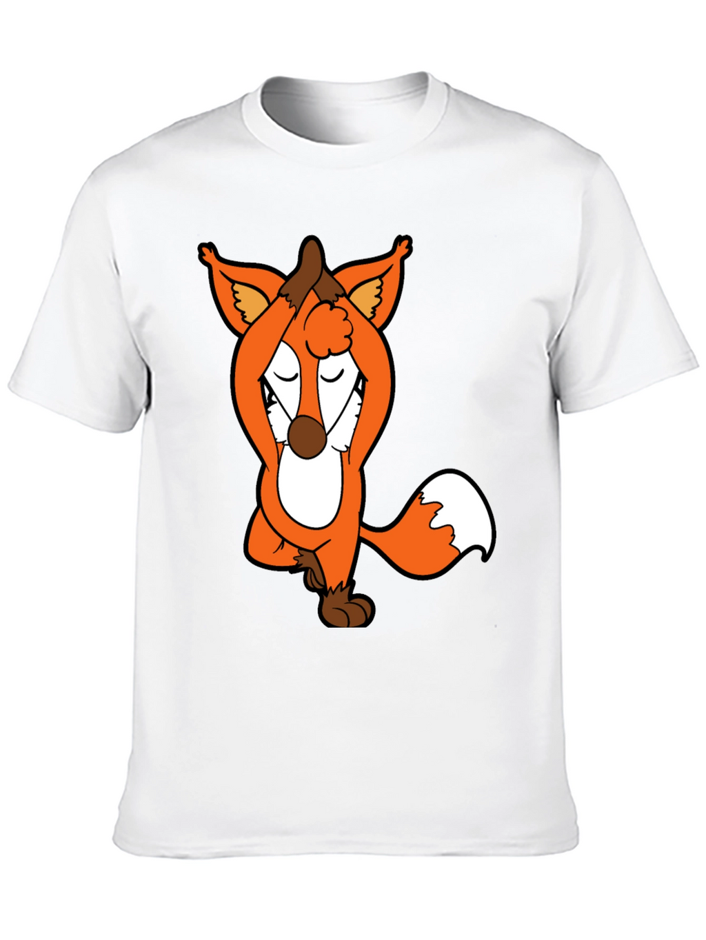 Yoga Fox Graphic Tee - Meditating Cartoon T-Shirt
