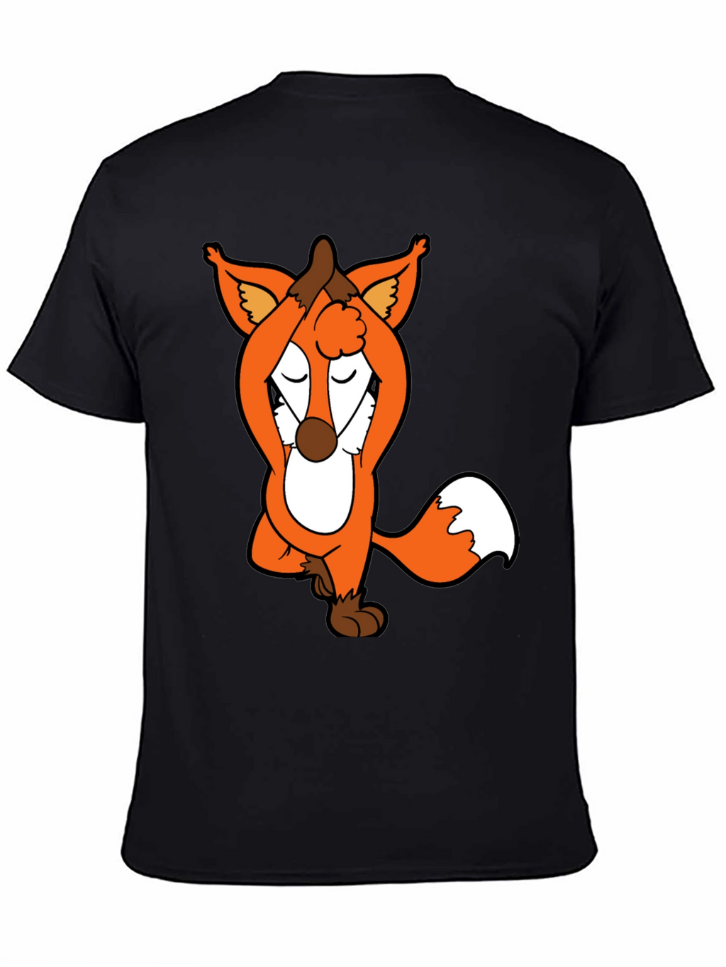 Yoga Fox Graphic Tee - Meditating Cartoon T-Shirt