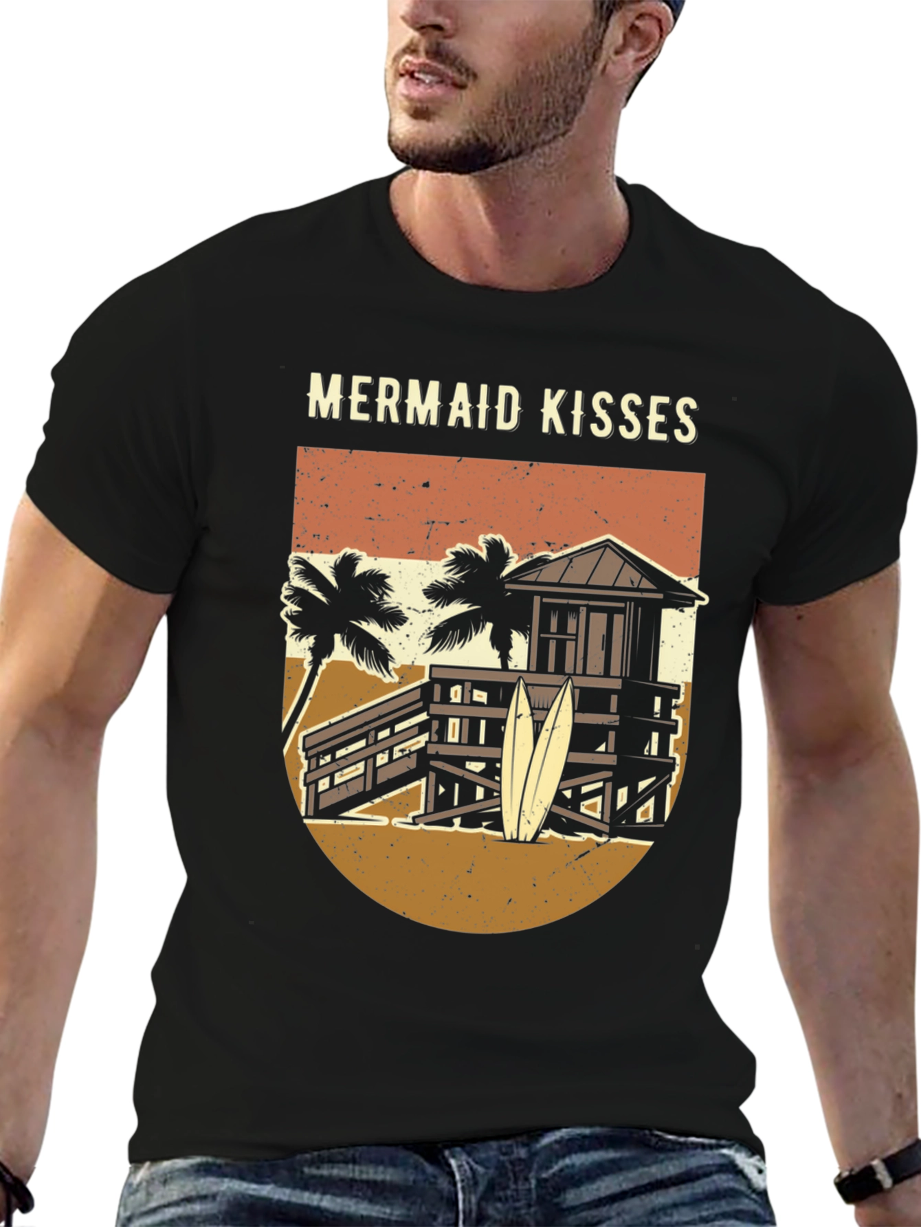 Mermaid Kisses Graphic Tee - Beach Vibes T-Shirt