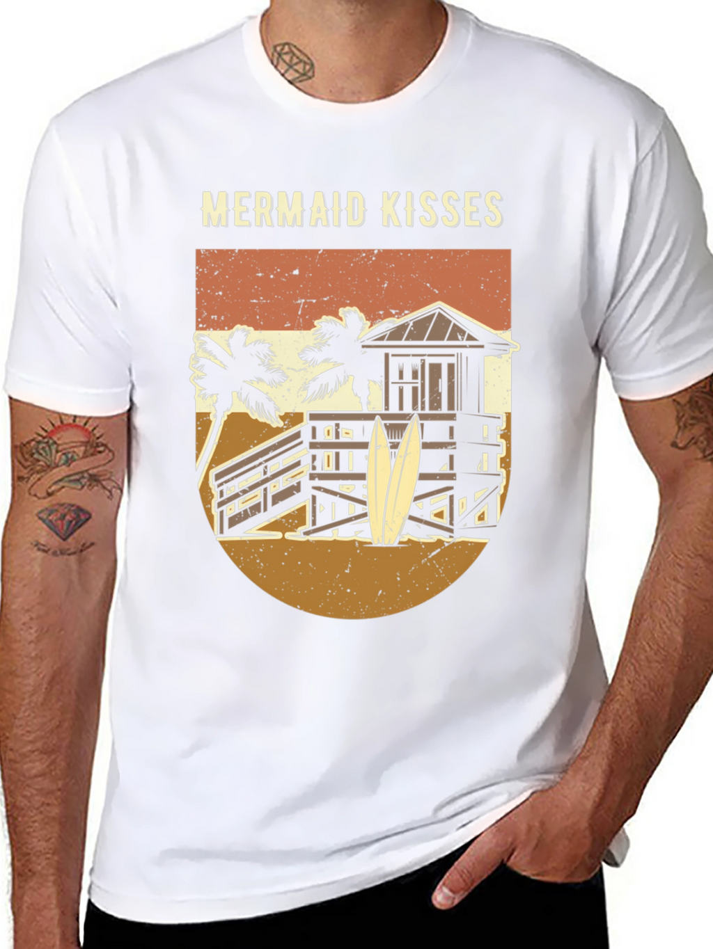 Mermaid Kisses Graphic Tee - Beach Vibes T-Shirt