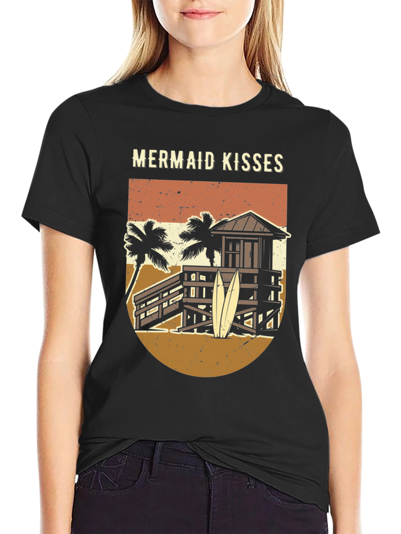 Mermaid Kisses Graphic Tee - Beach Vibes T-Shirt