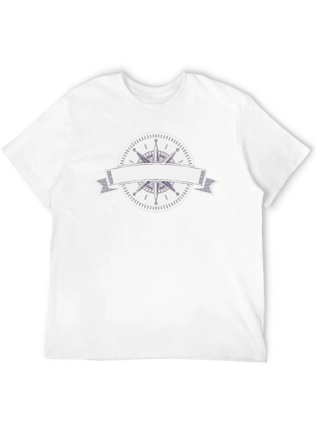 Mens Black T-Shirt with Compass Rose Graphic