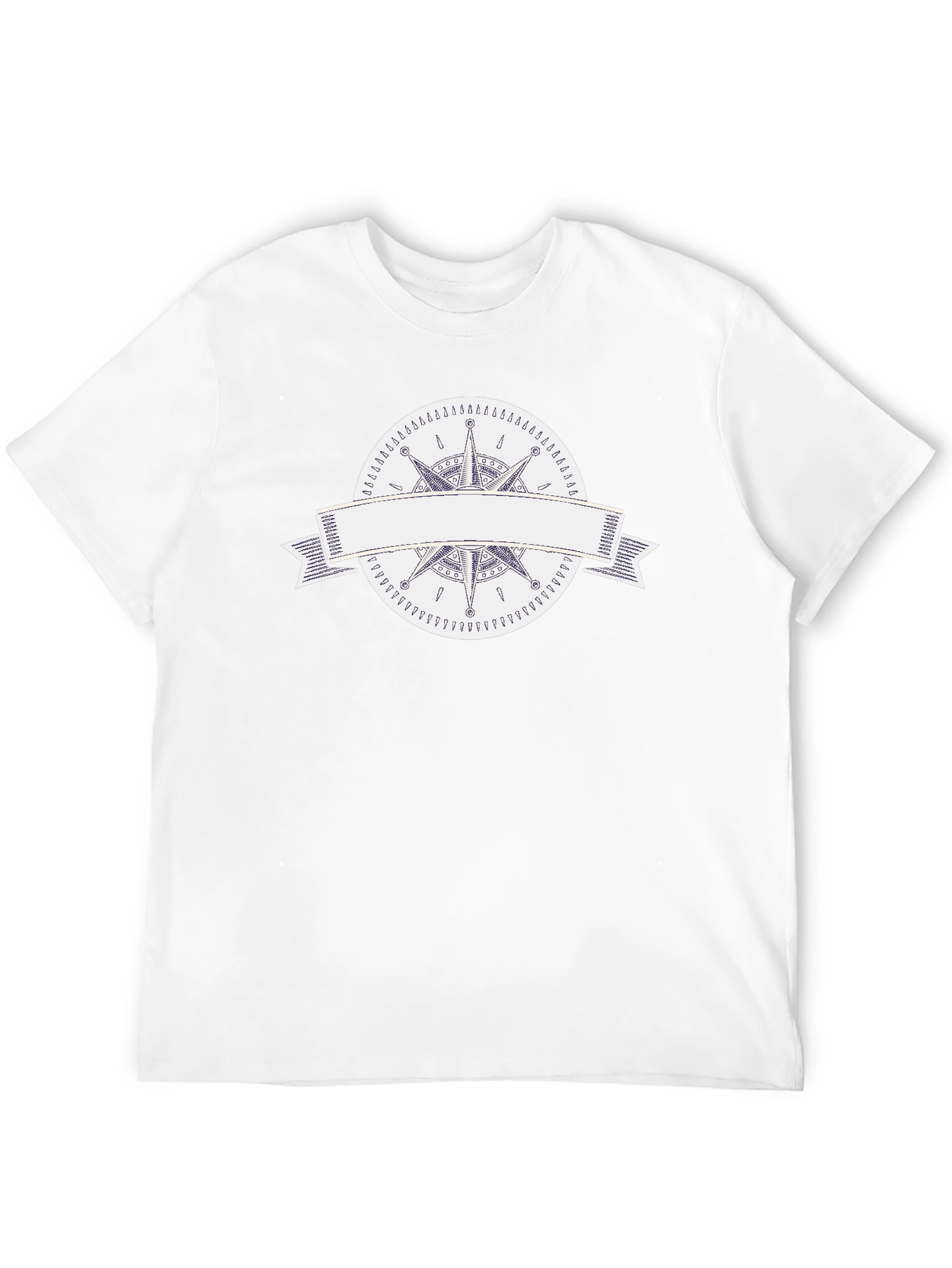Mens Black T-Shirt with Compass Rose Graphic