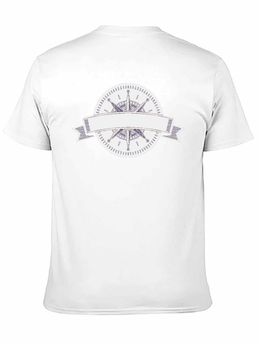 Mens Black T-Shirt with Compass Rose Graphic