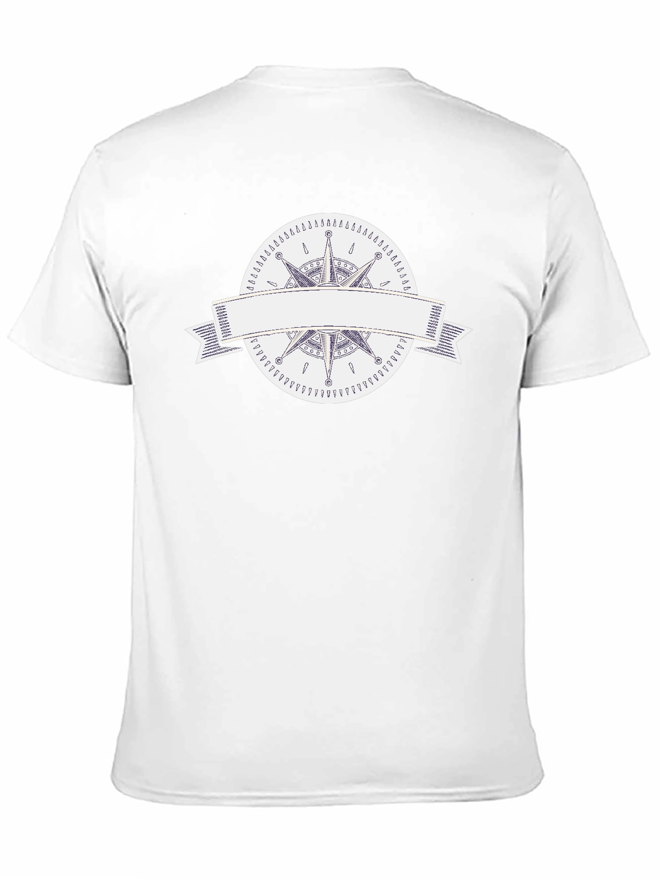 Mens Black T-Shirt with Compass Rose Graphic