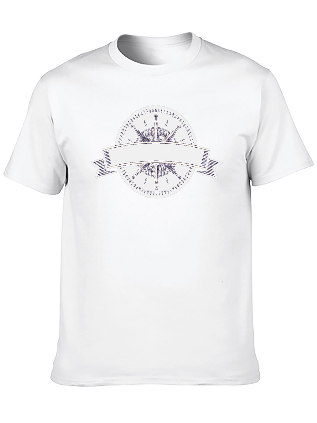 Mens Black T-Shirt with Compass Rose Graphic