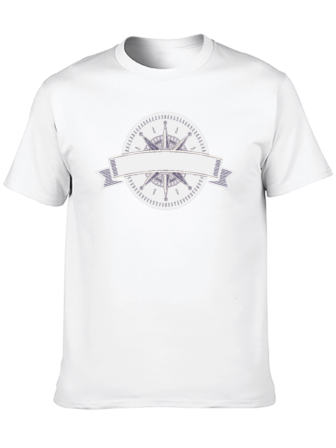 Mens Black T-Shirt with Compass Rose Graphic